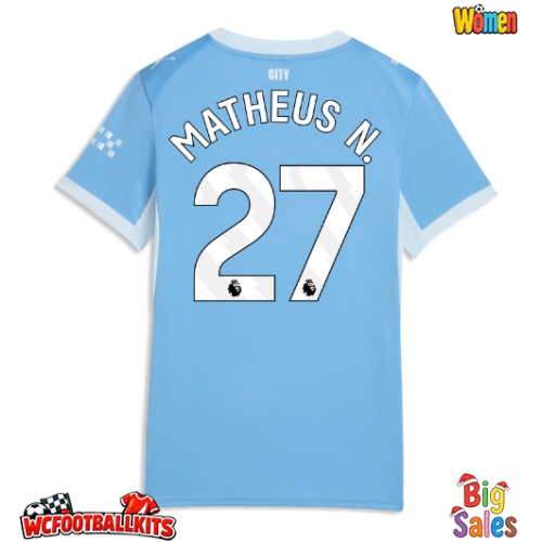 Manchester City Matheus Nunes #27 Replica Home Stadium Shirt for Women 2026-27 Short Sleeve